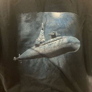 Unk Black Tee with Blue Submarine Design